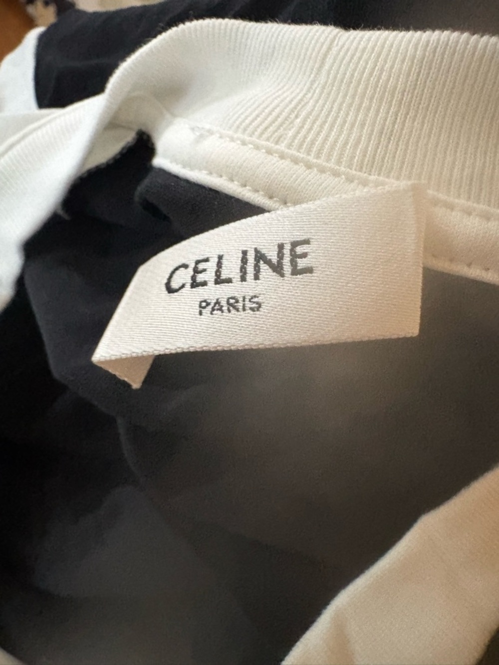 Celine Black and White Baseball-Style Tee Size XL - Picture 8 of 11